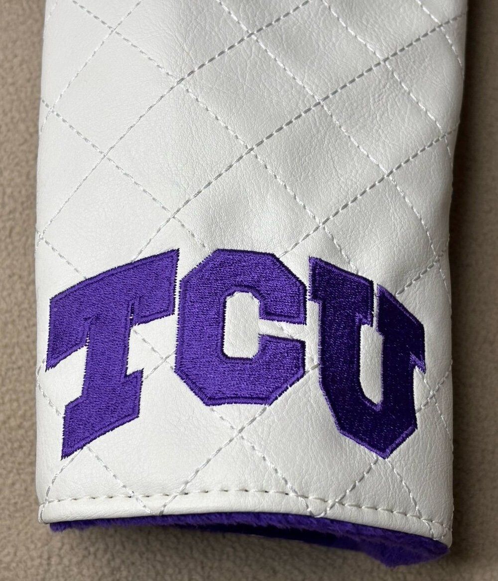 Quilt Stitch TCU Horned Frogs Golf Headcover White Purple - Picture 2 of 7